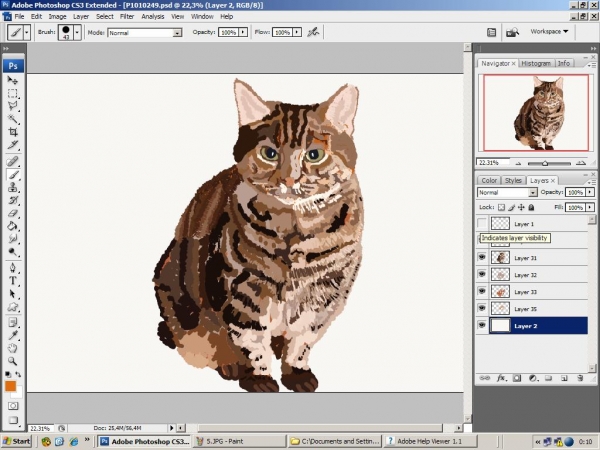 Creation of little cross-eyes: Step 5